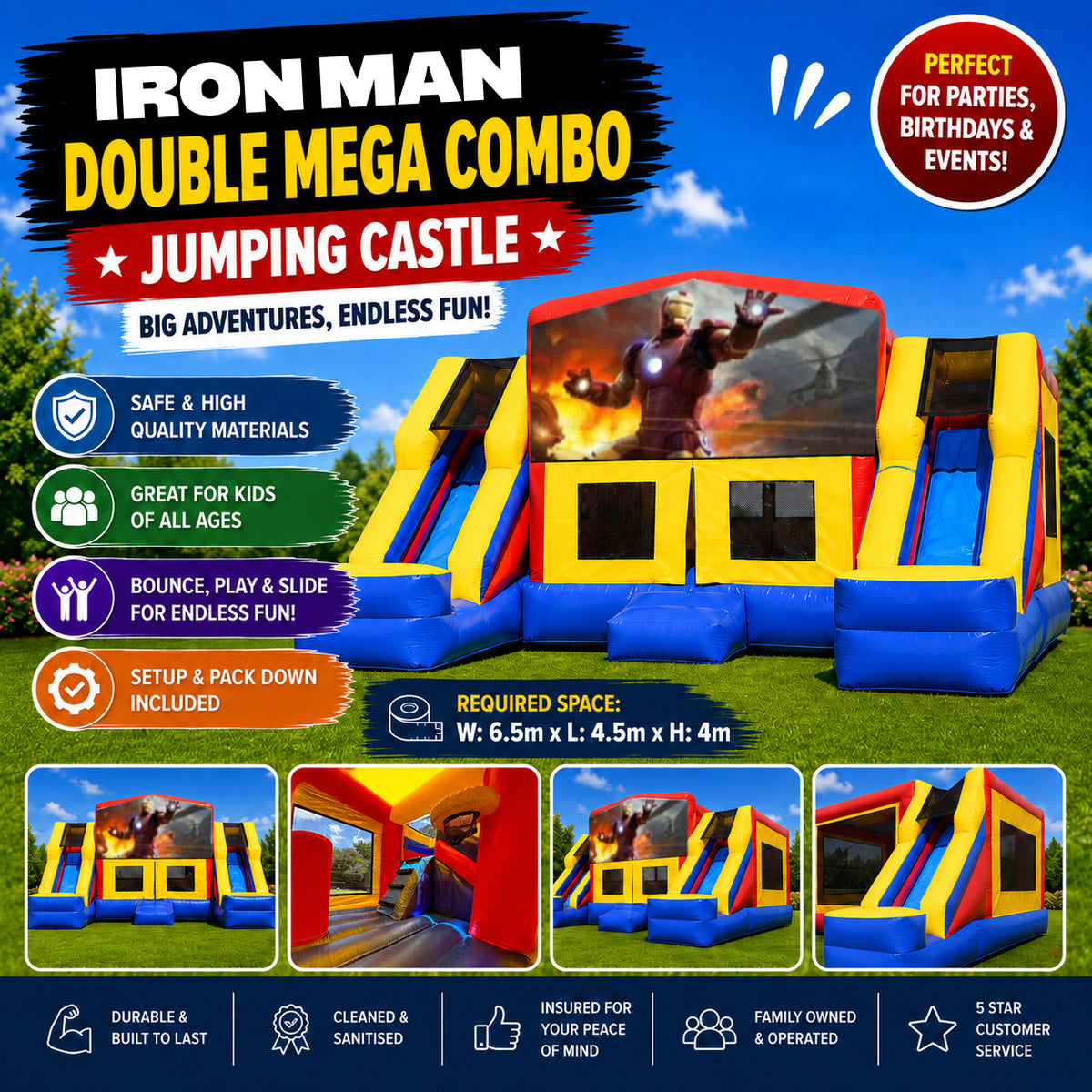 Iron Man Double Mega Combo Jumping Castle