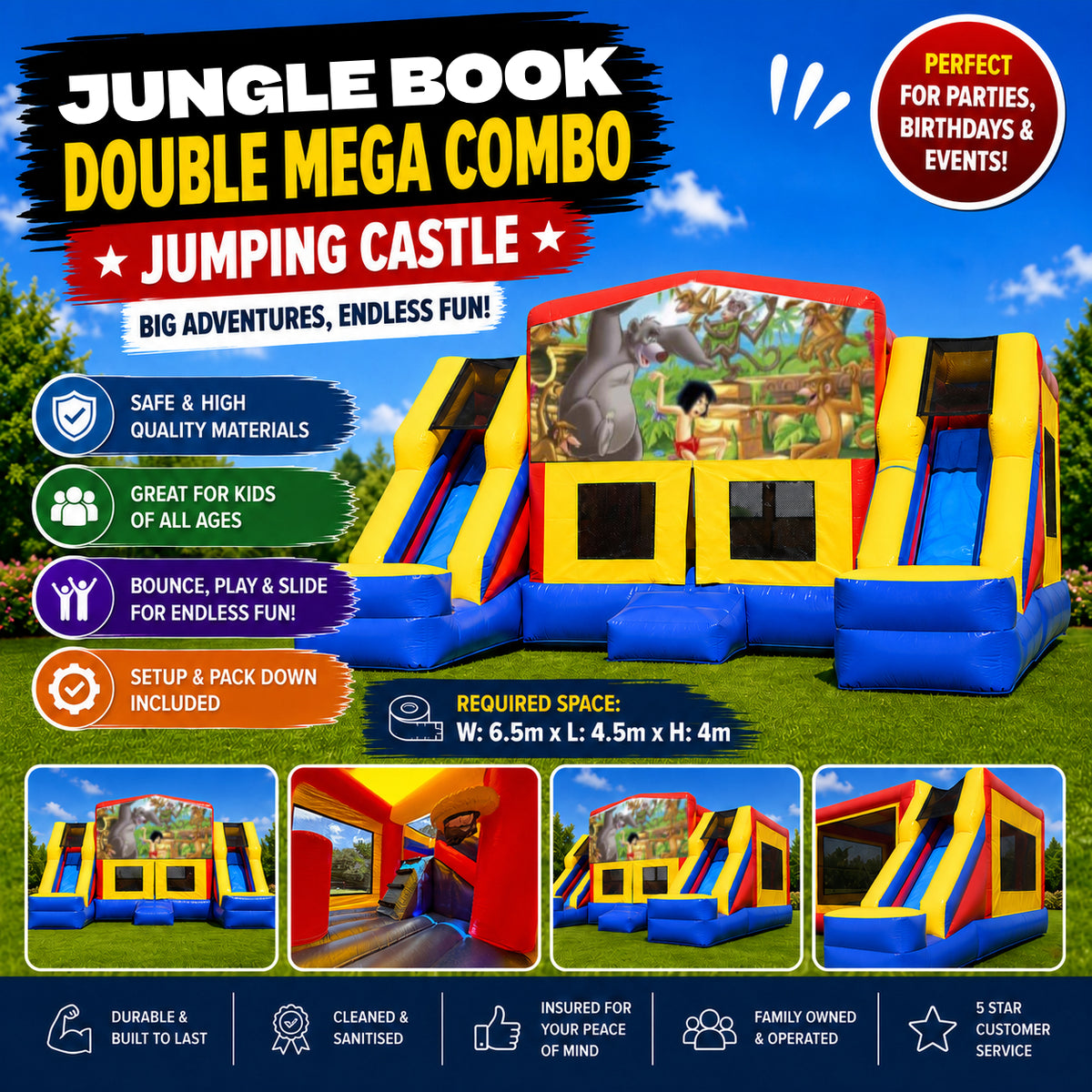 Jungle Book  Double Mega Combo Jumping Castle