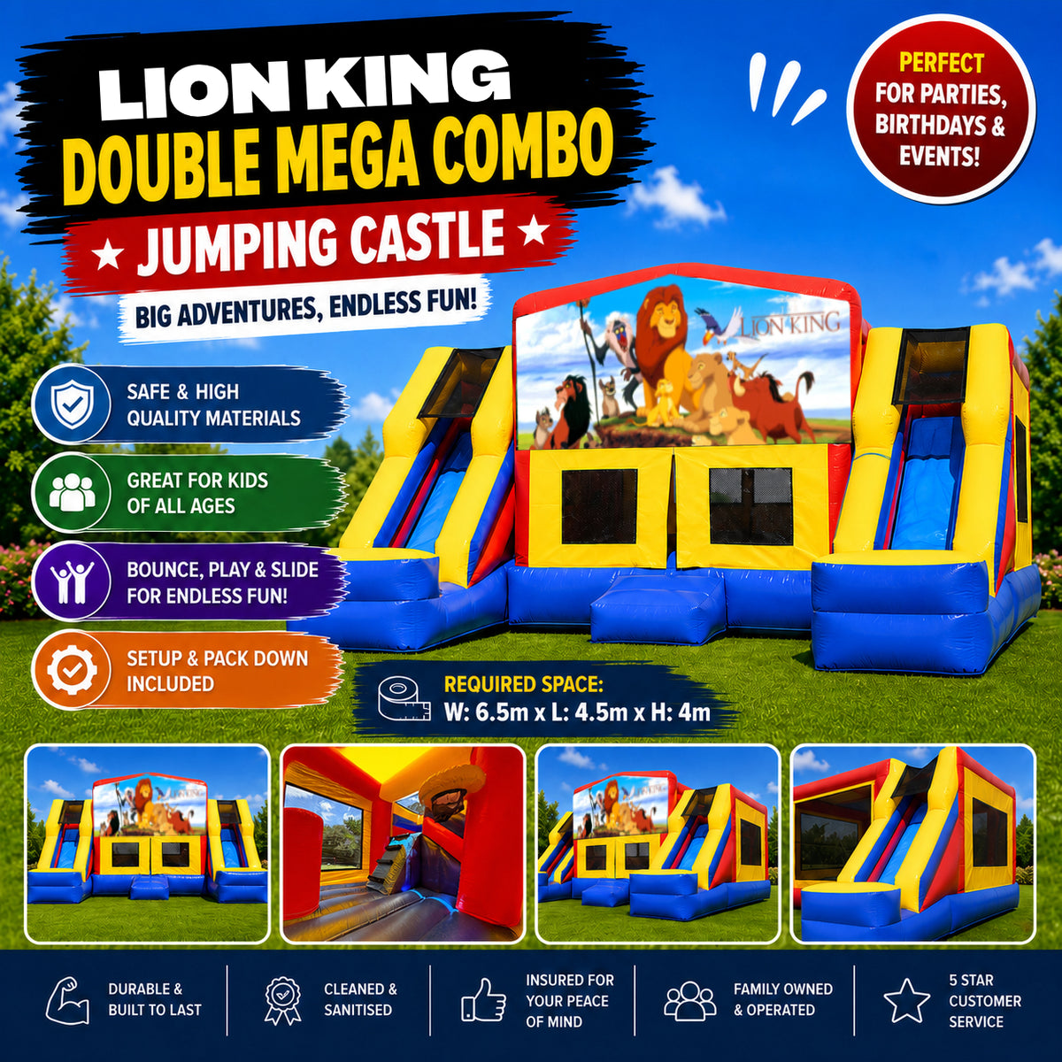 Lion King Double Mega Combo Jumping Castle