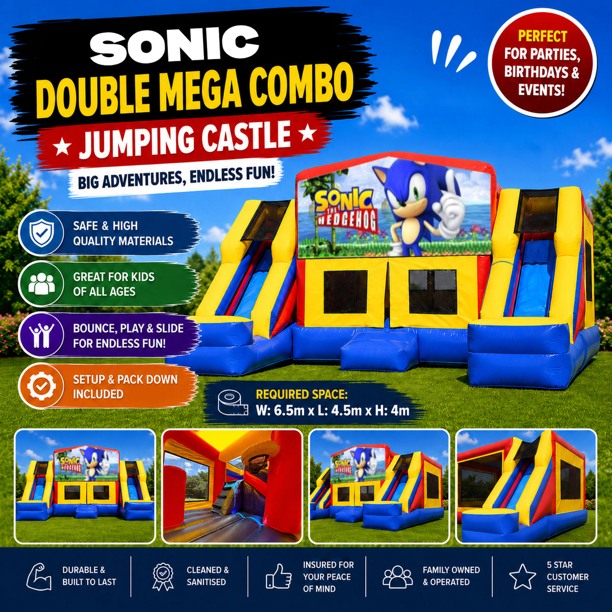 Sonic Double Mega Combo Jumping Castle