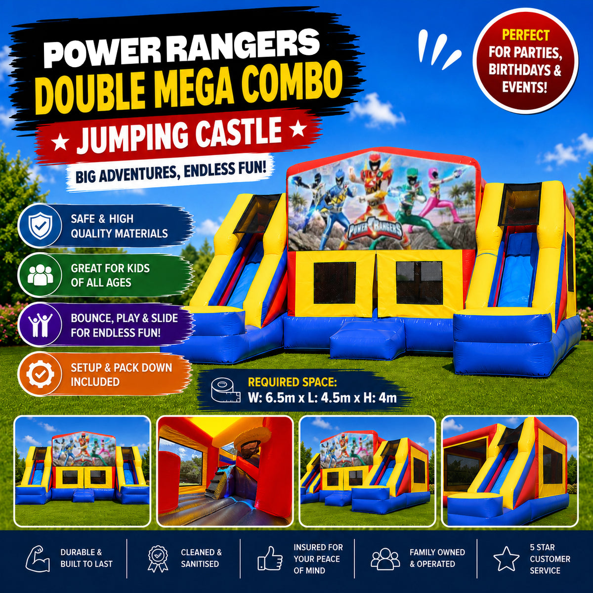 Power Rangers Double Mega Combo Jumping Castle