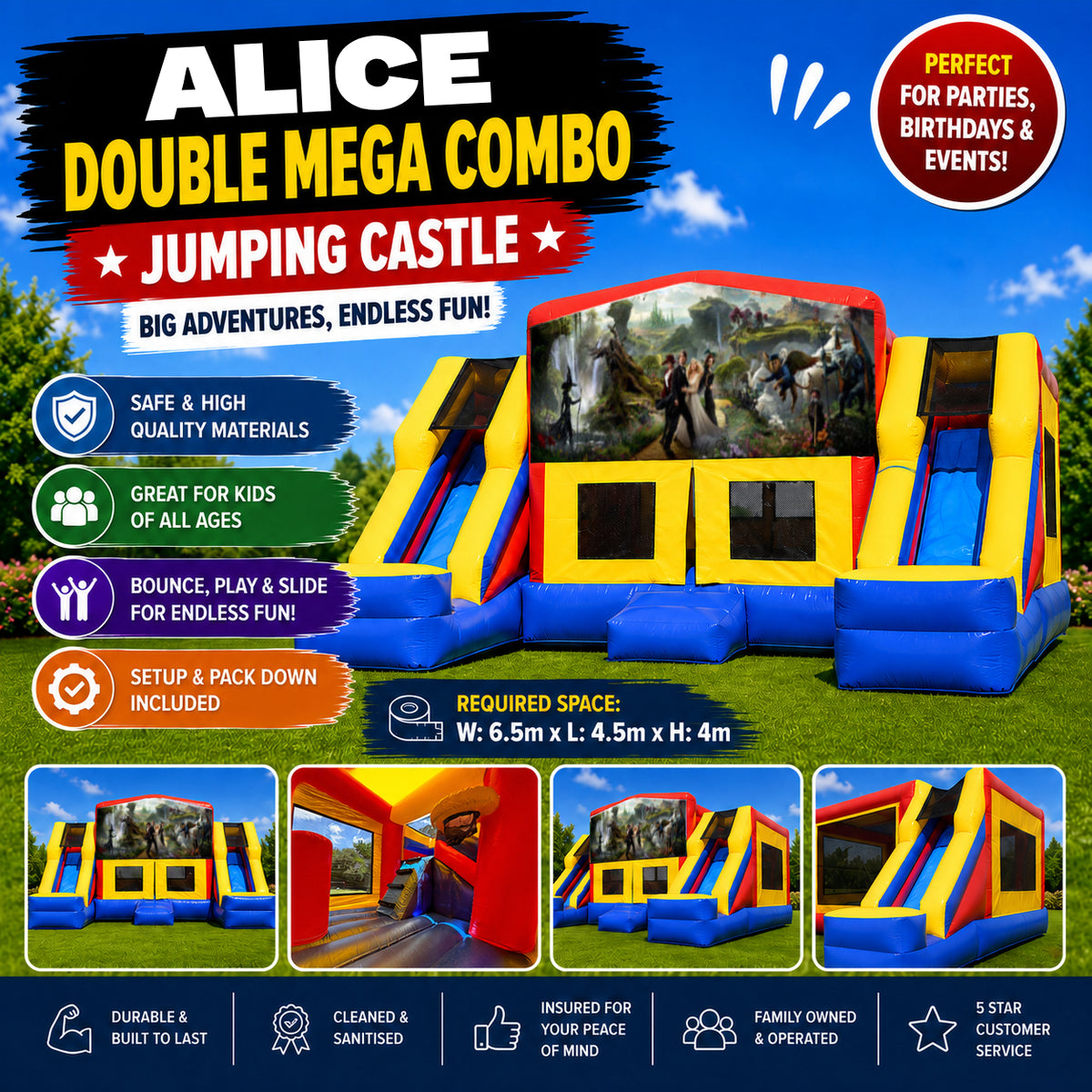 Alice in Wonderland #2 Double Mega Combo Jumping Castle