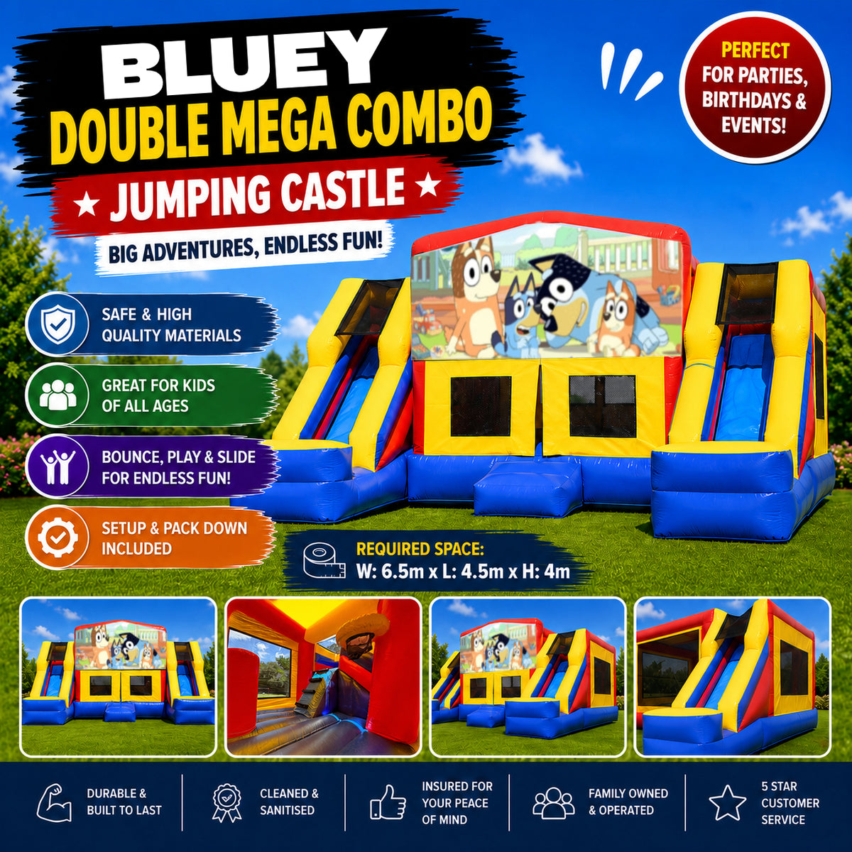 Bluey Double Mega Combo Jumping Castle