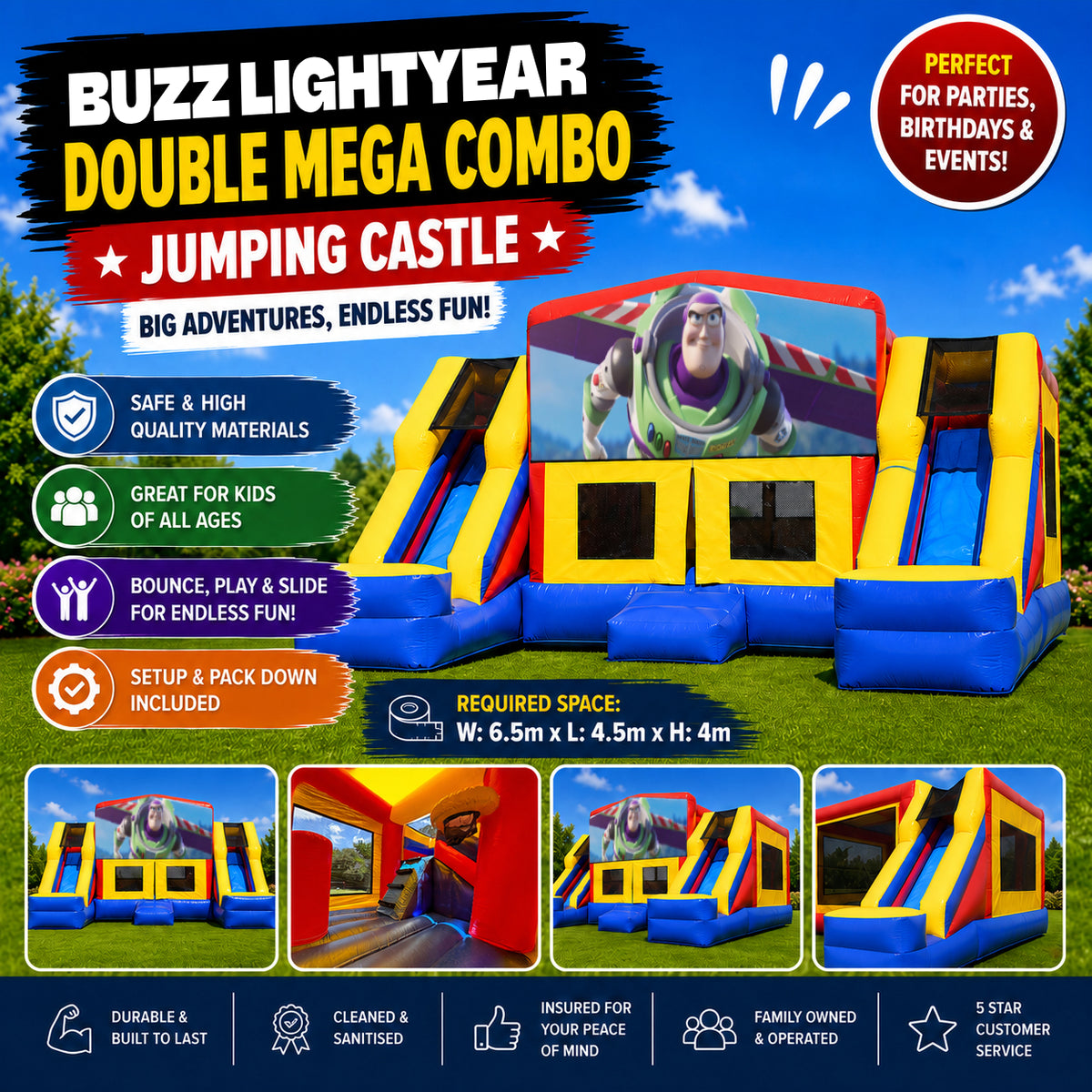 Buzz Lightyear Double Mega Combo Jumping Castle