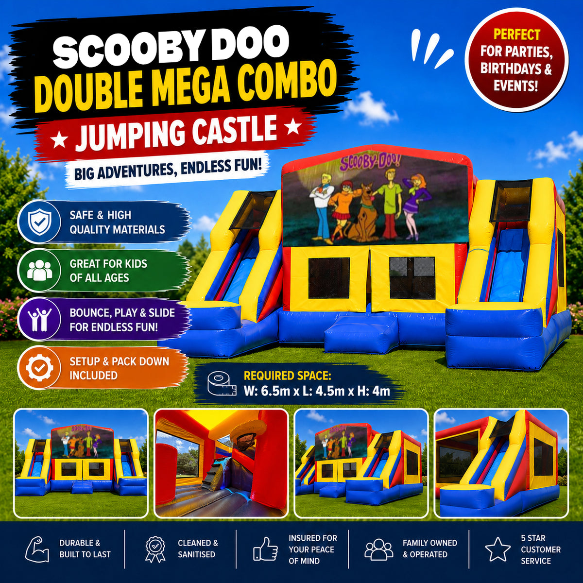 Scooby Doo Double Mega Combo Jumping Castle