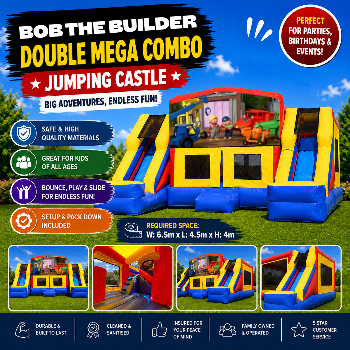 Bob the Builder Double Mega Combo Jumping Castle