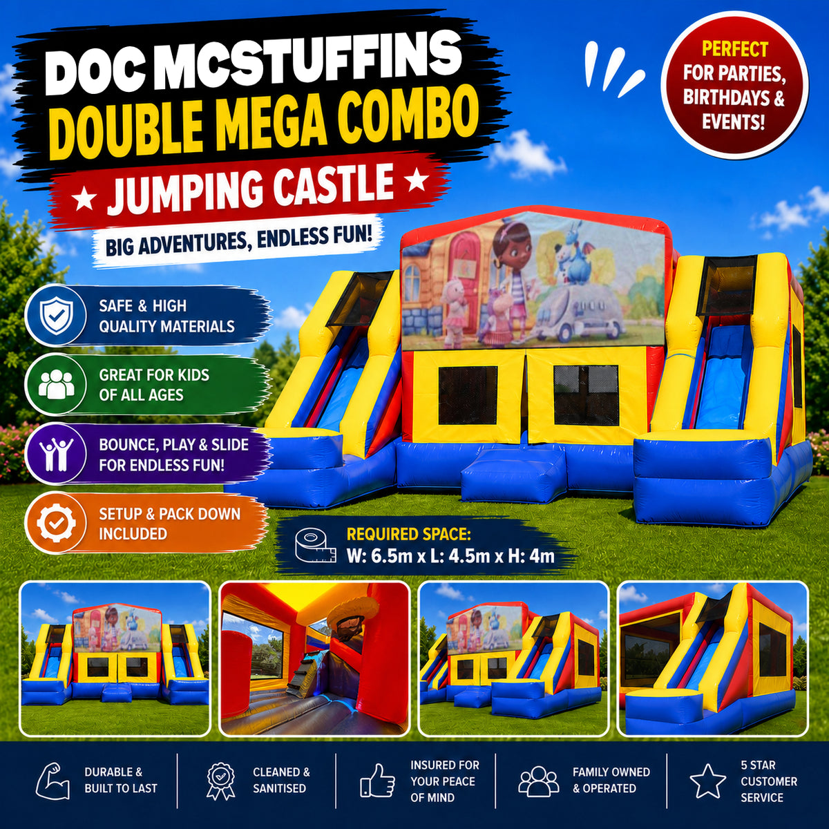 Doc Mcstuffins Double Mega Combo Jumping Castle