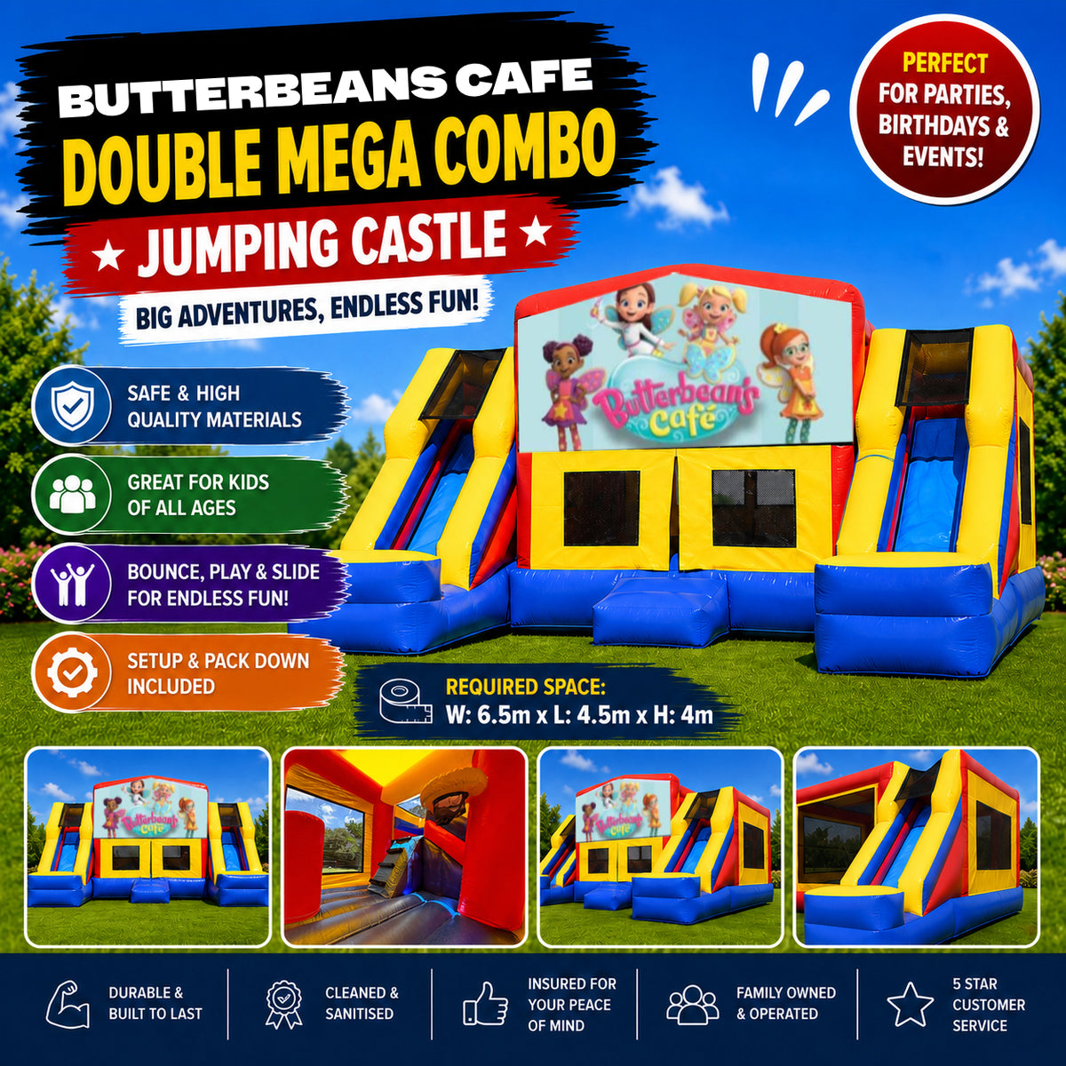 Butterbeans Cafe  Double Mega Combo Jumping Castle