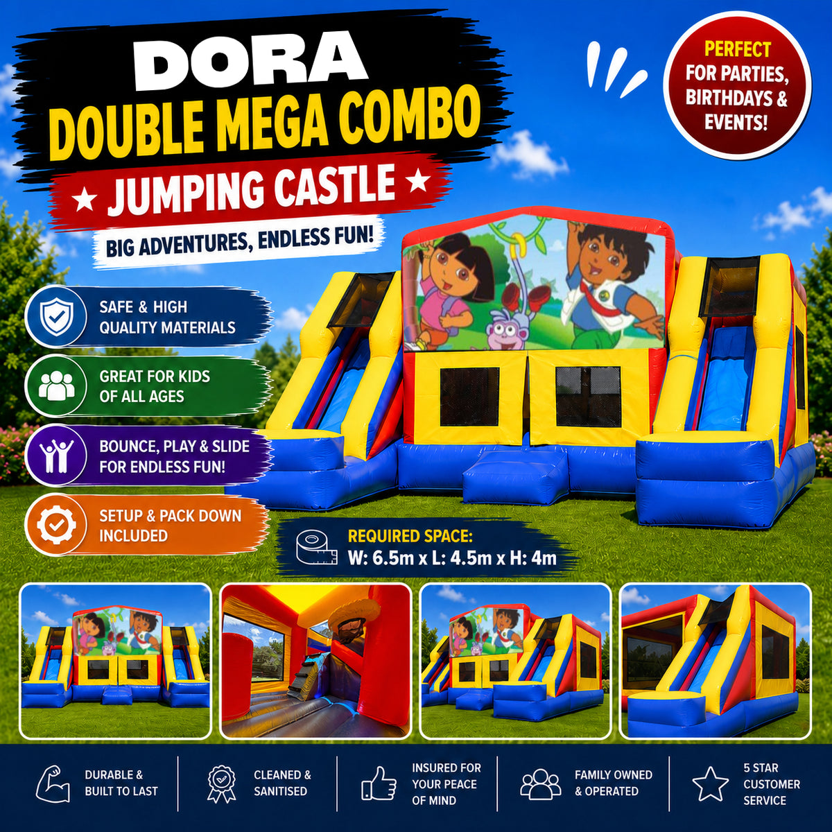 Dora Double Mega Combo Jumping Castle