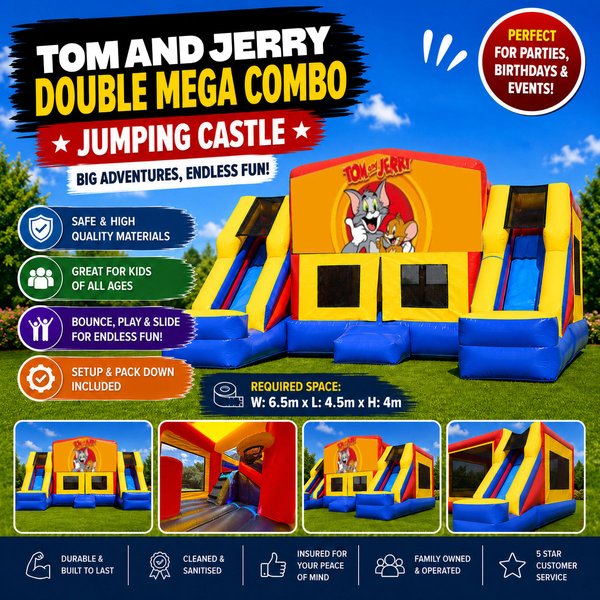 Tom And Jerry Double Mega Combo Jumping Castle