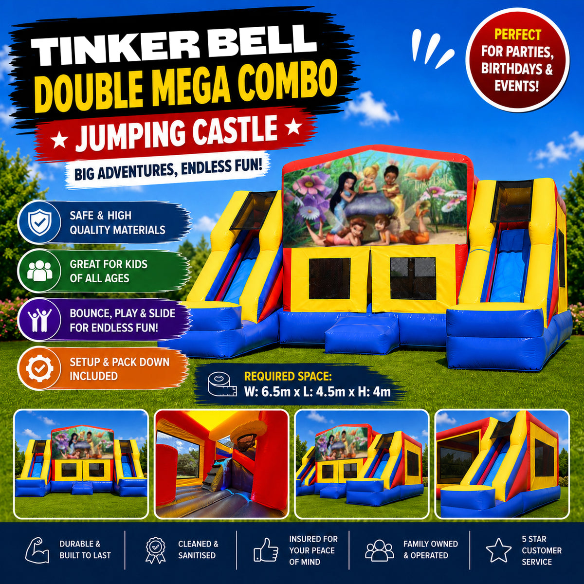 Tinker Bell Double Mega Combo Jumping Castle