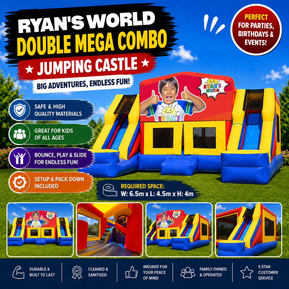 Ryan's World Double Mega Combo Jumping Castle
