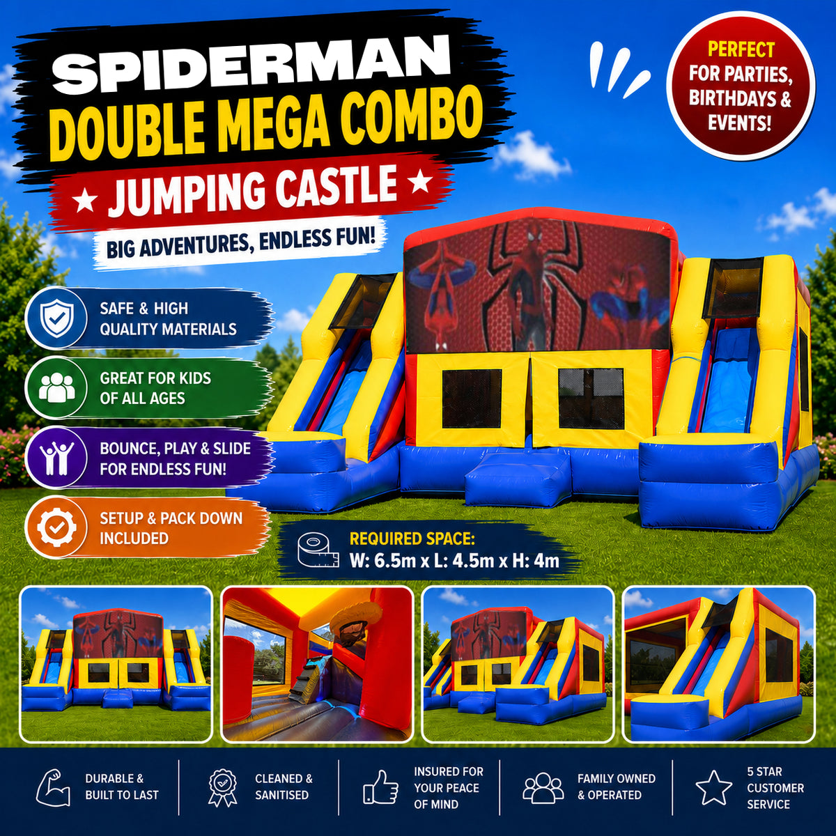 Spiderman Double Mega Combo Jumping Castle