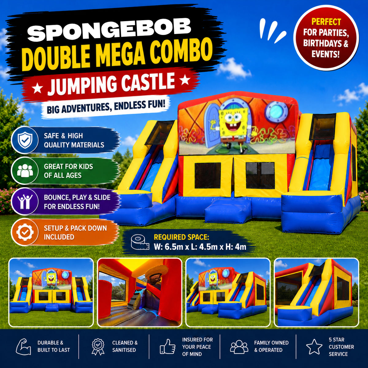 Spongebob Double Mega Combo Jumping Castle