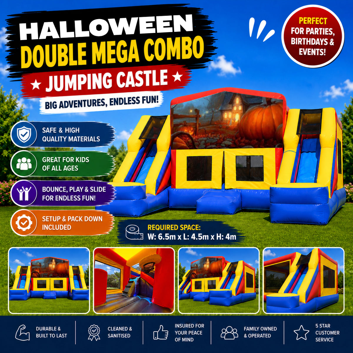 Halloween Double Mega Combo Jumping Castle