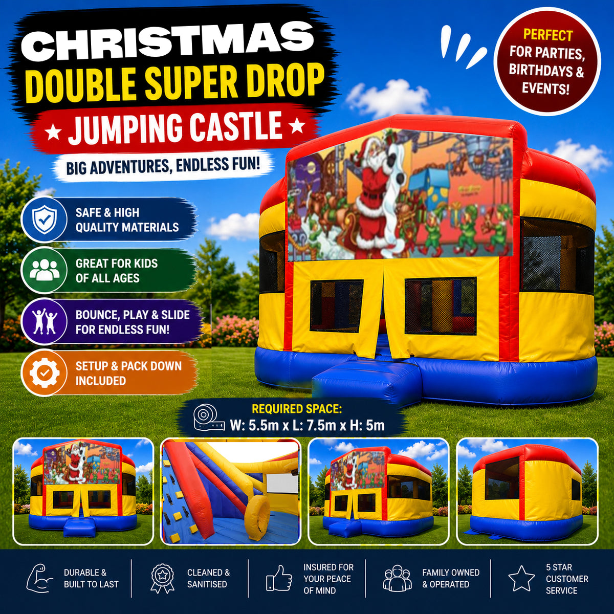 Christmas #1 Double Super Drop Combo Jumping Castle