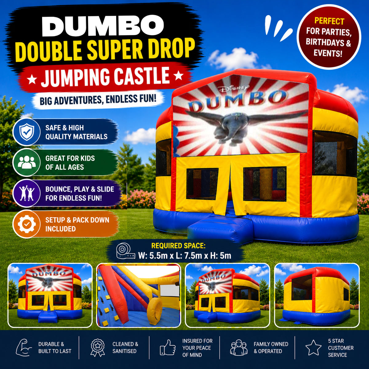 Dumbo Double Super Drop Combo Jumping Castle