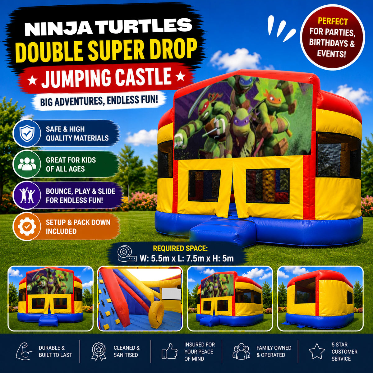 Ninja Turtles #2 Super Drop Combo Jumping Castle
