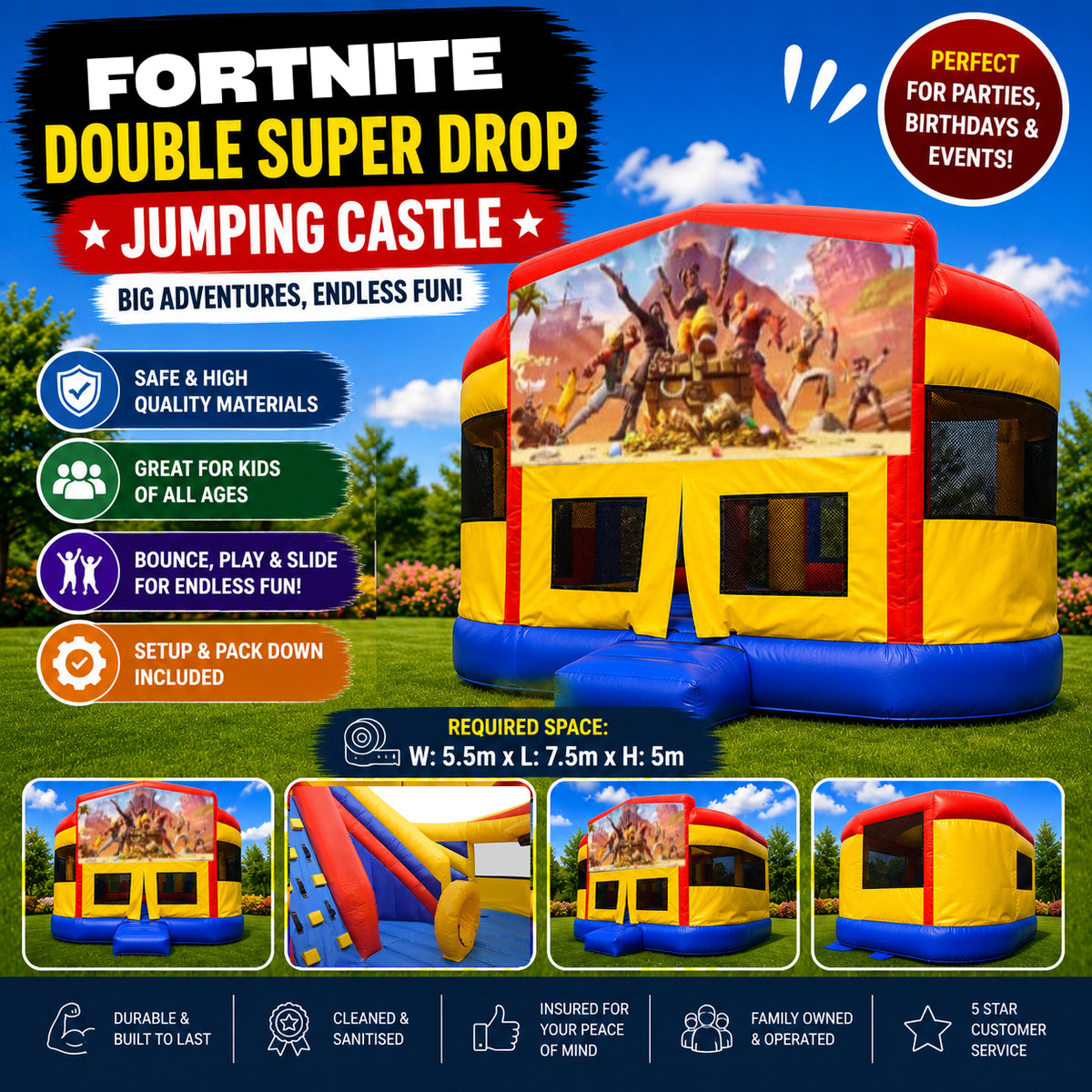 Fortnite Double Super Drop Combo Jumping Castle
