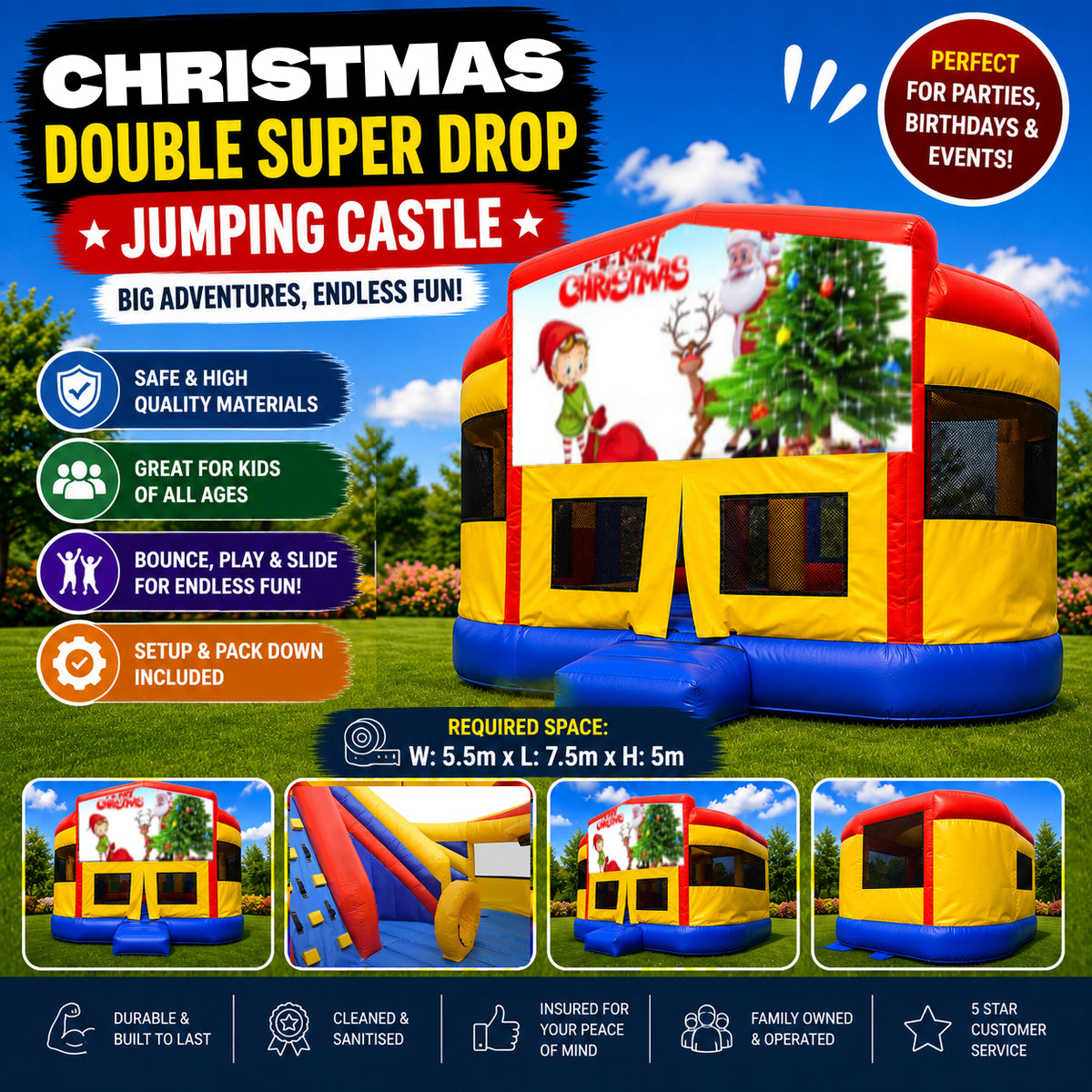 Christmas #9 Double Super Drop Combo Jumping Castle