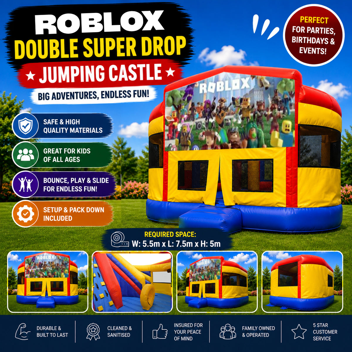 Roblox Double Super Drop Combo Jumping Castle