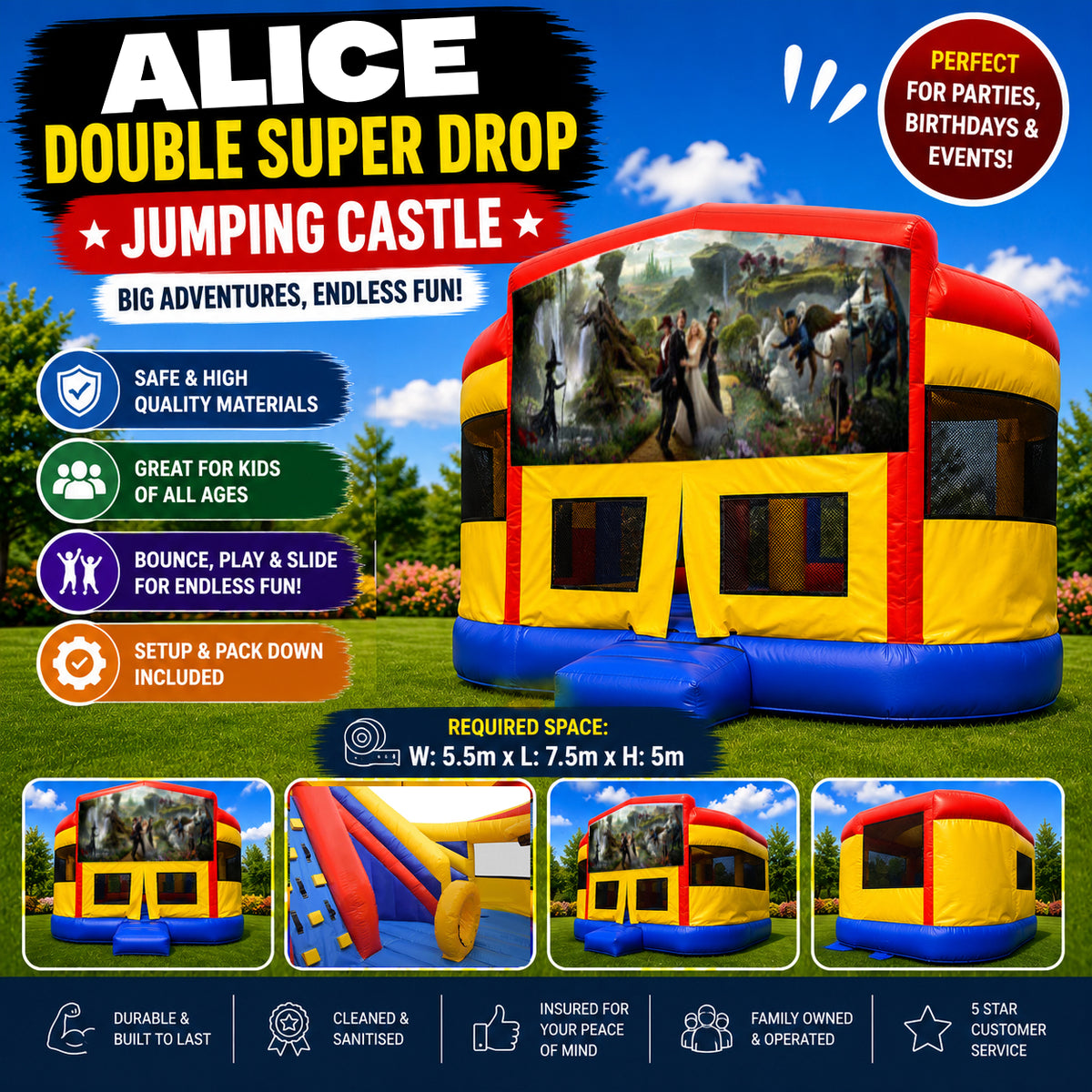 Alice in Wonderland #2 Super Drop Combo Jumping Castle