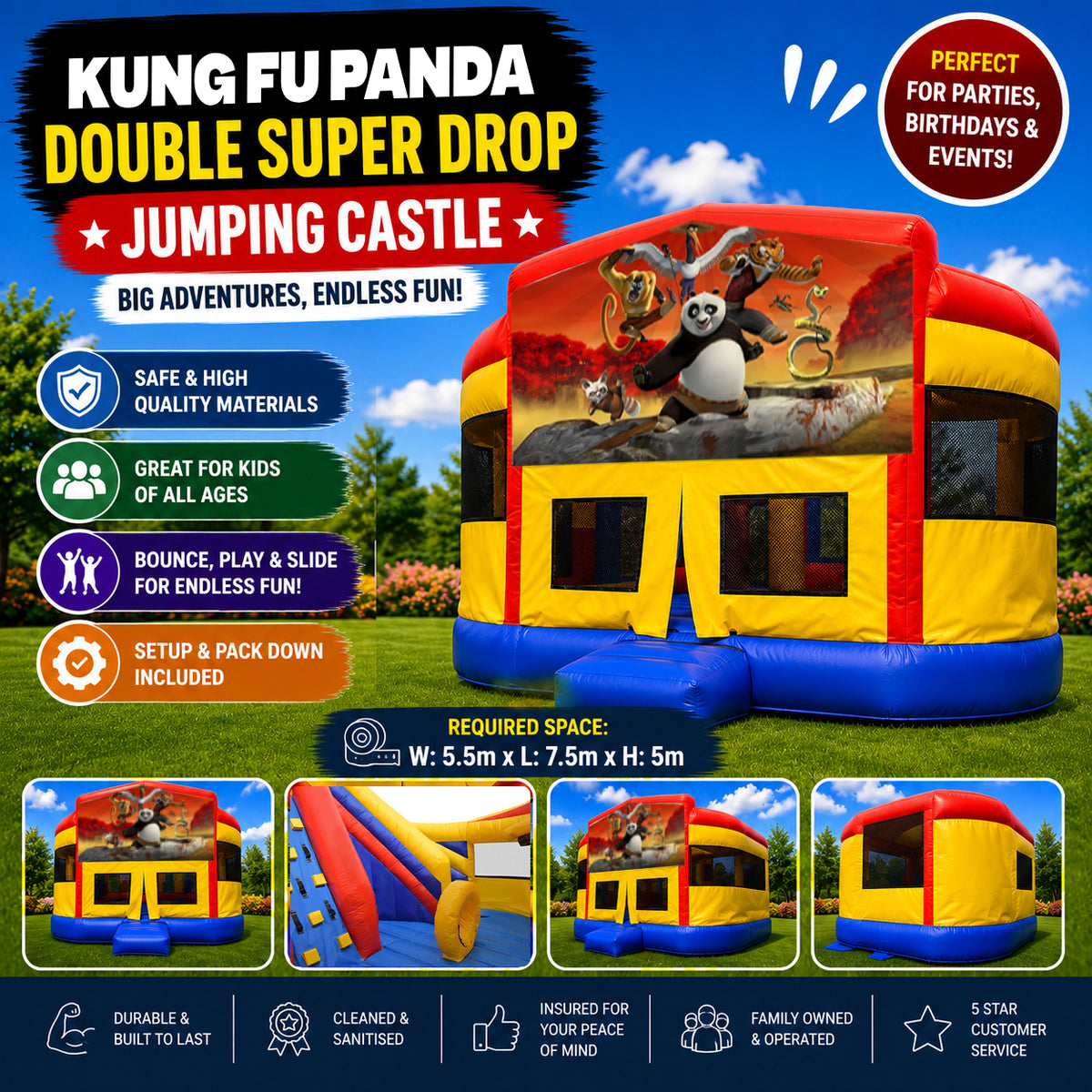 Kung Fu Panda Super Drop Combo Jumping Castle