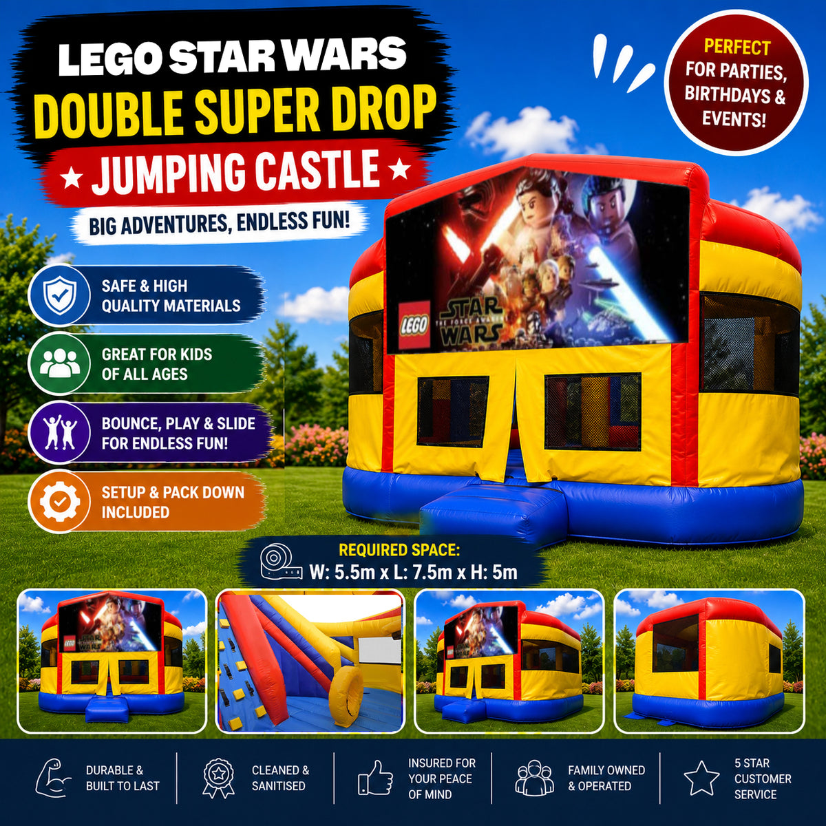Lego Star Wars Double Super Drop Combo Jumping Castle