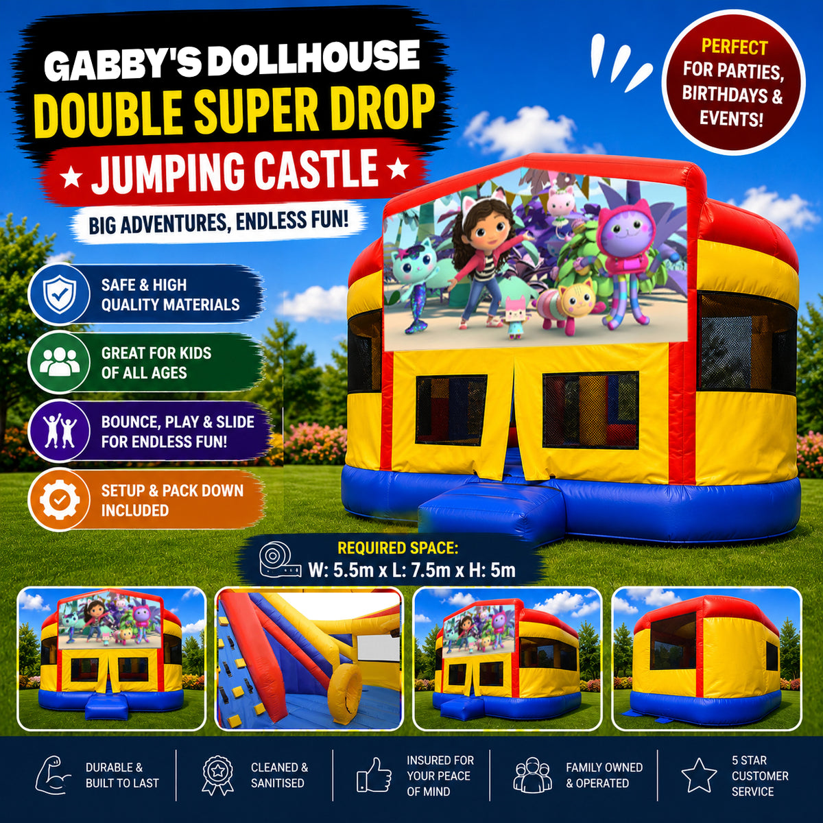 Gabby's Dollhouse Super Drop Combo Jumping Castle
