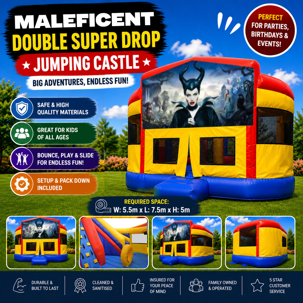 Maleficent Super Drop Combo Jumping Castle