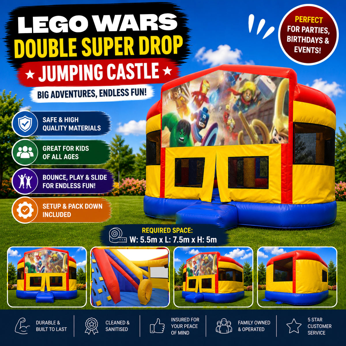 Lego Wars Double Super Drop Combo Jumping Castle