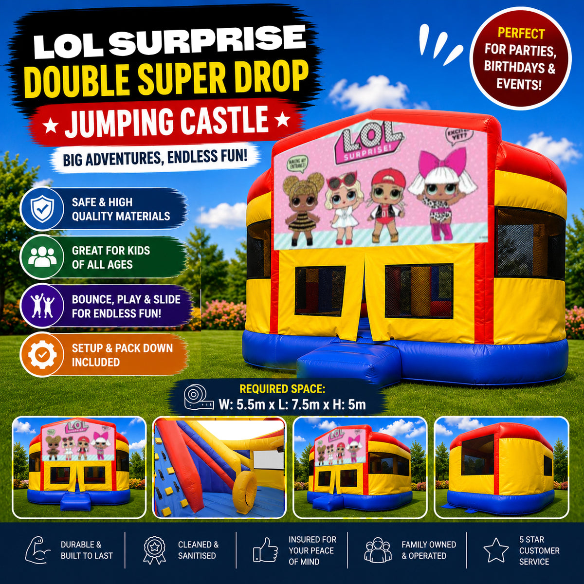 LOL Surprise Double Super Drop Combo Jumping Castle