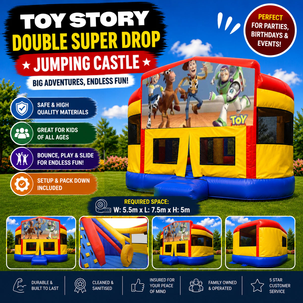 Toy Story Double Super Drop Combo Jumping Castle