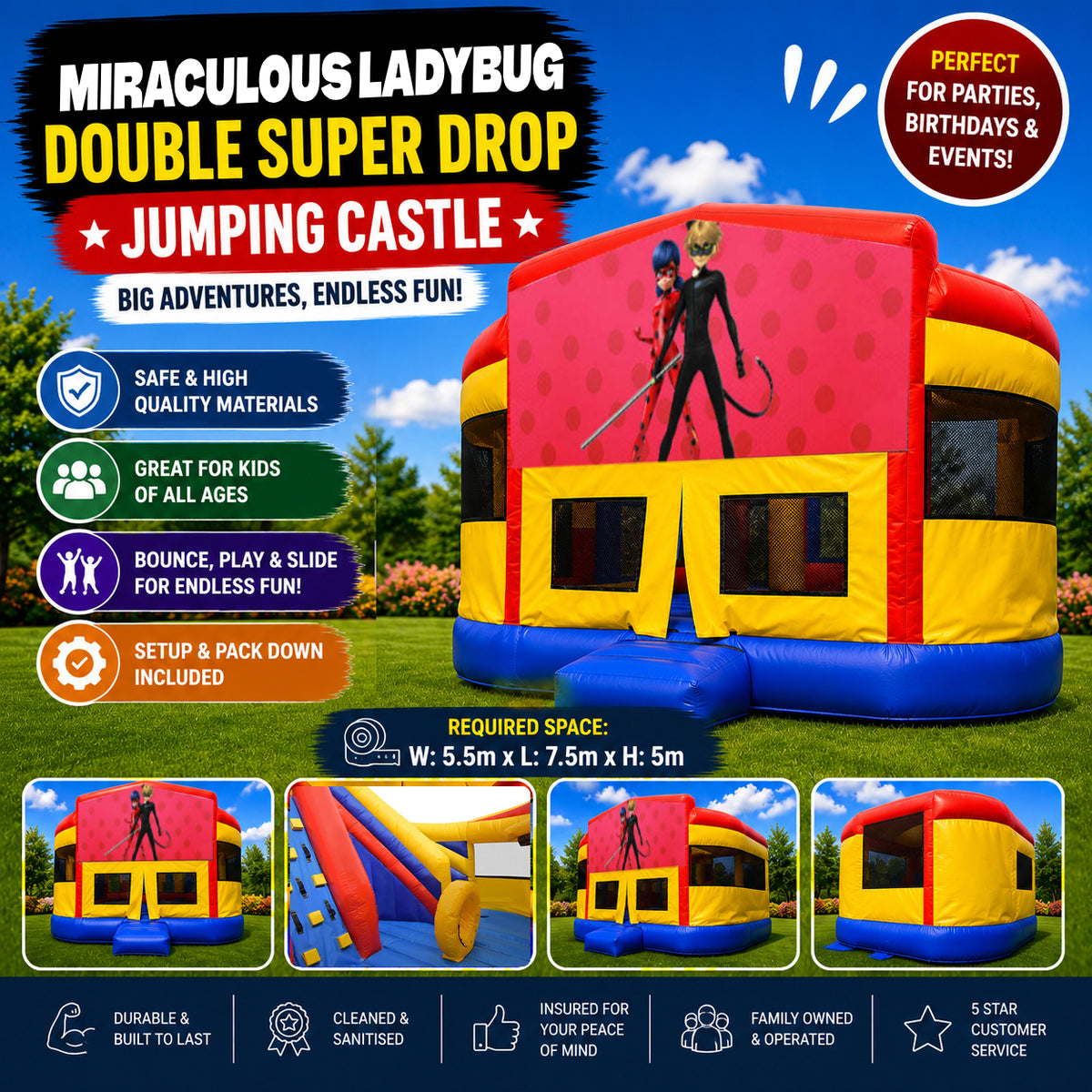 Miraculous Ladybug Super Drop Combo Jumping Castle