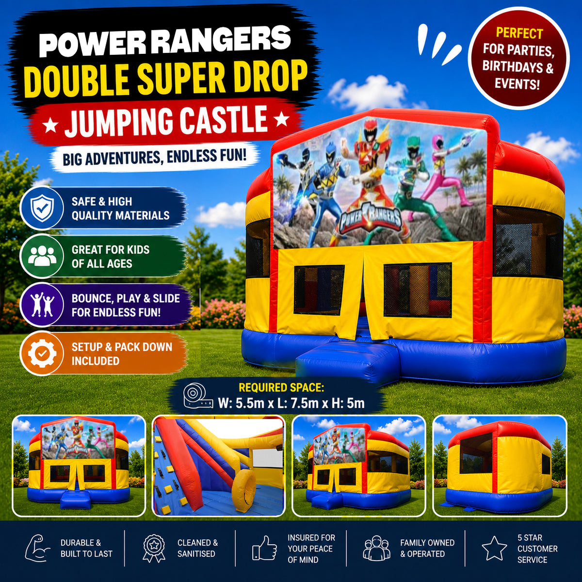 Power Rangers Super Drop Combo Jumping Castle