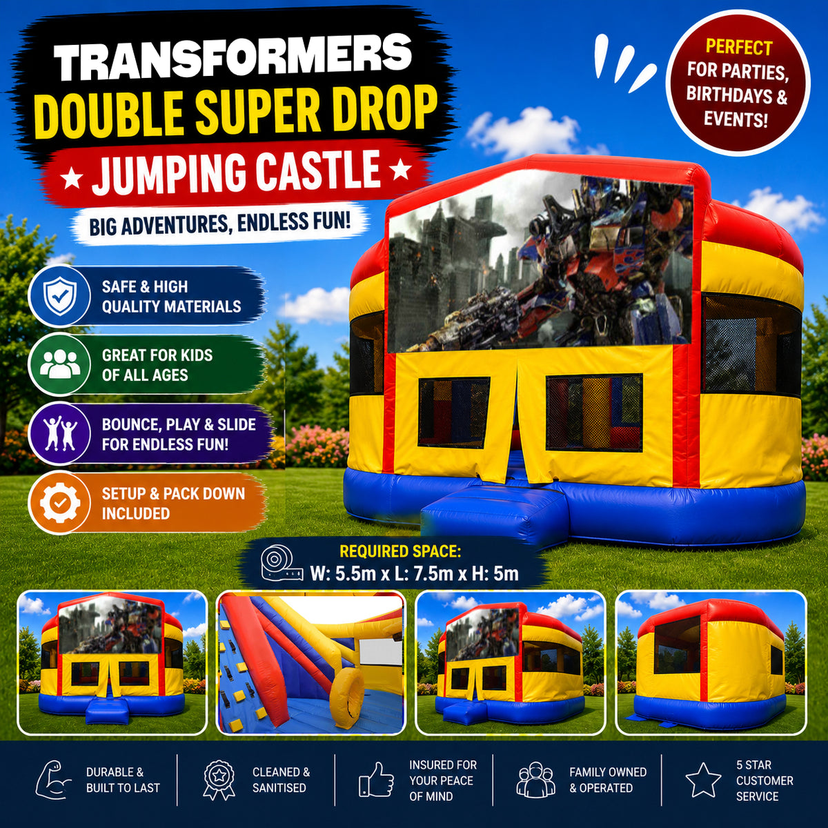Transformers Super Drop Combo Jumping Castle