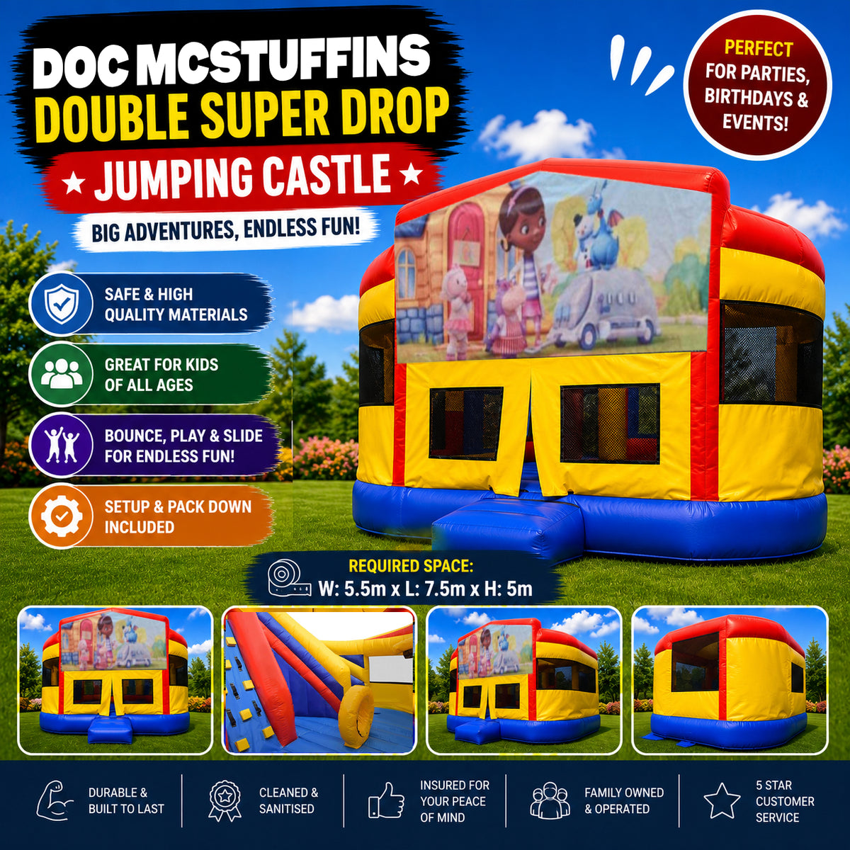 Doc Mcstuffins Super Drop Combo Jumping Castle