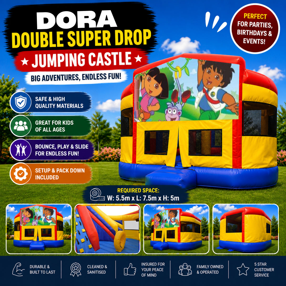 Dora Super Drop Combo Jumping Castle