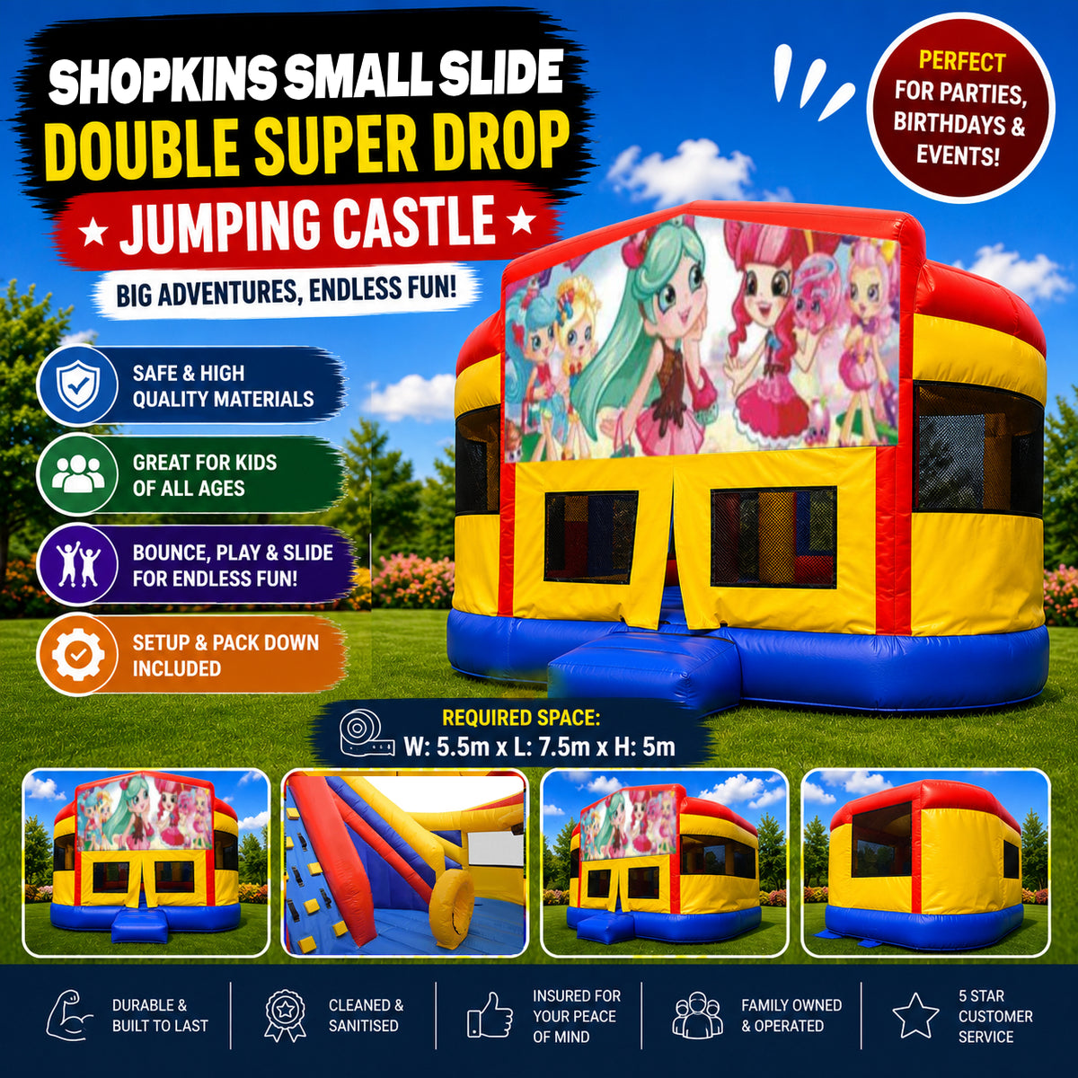 Shopkins Double Super Drop Combo Jumping Castle