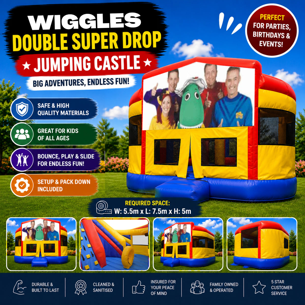 Wiggles Double Super Drop Combo Jumping Castle