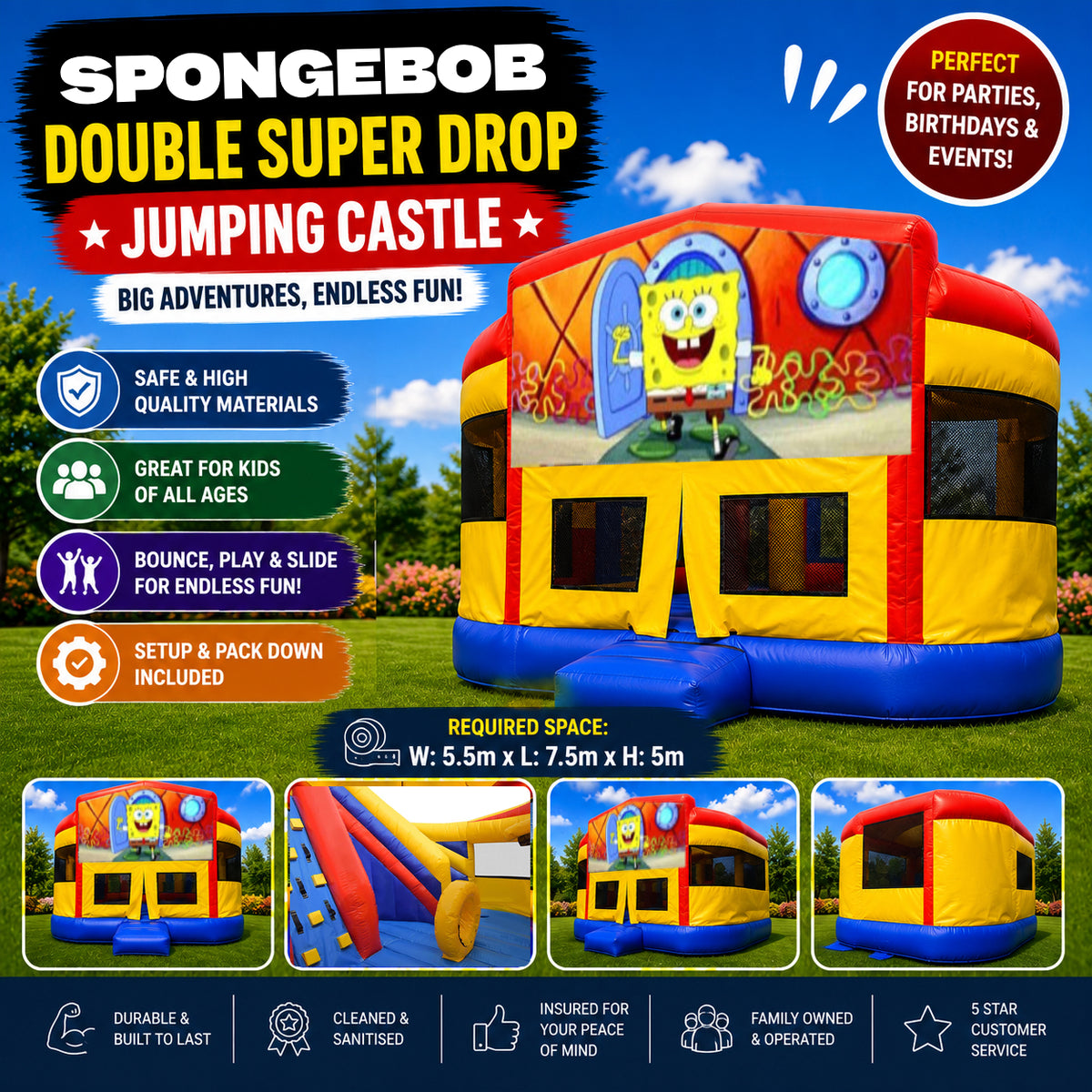 Spongebob Super Drop Combo Jumping Castle