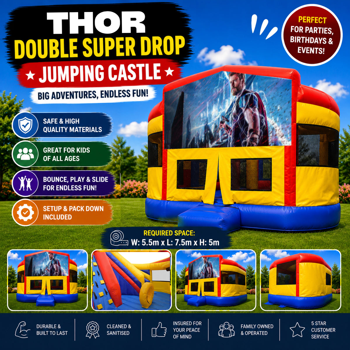 Thor Super Drop Combo Jumping Castle
