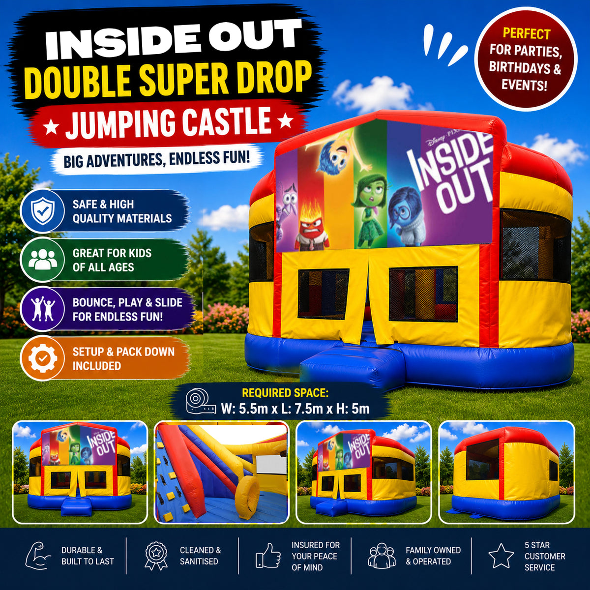 Inside Out Super Drop Combo Jumping Castle