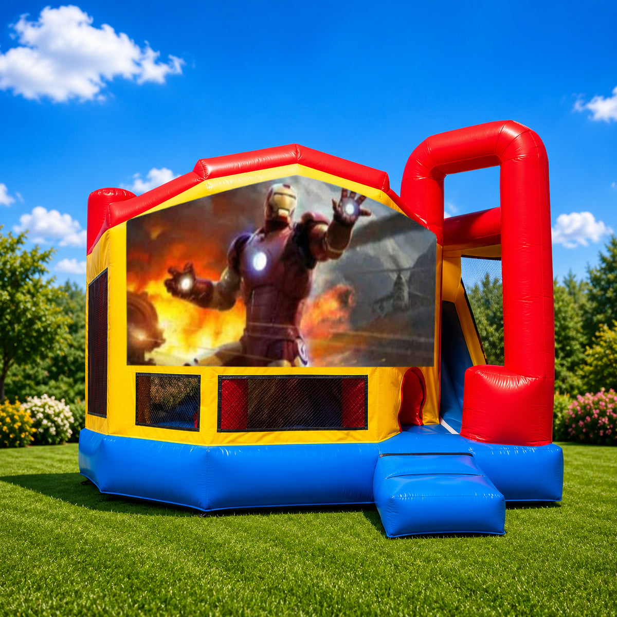 Iron Man Medium External Slide Jumping Castle
