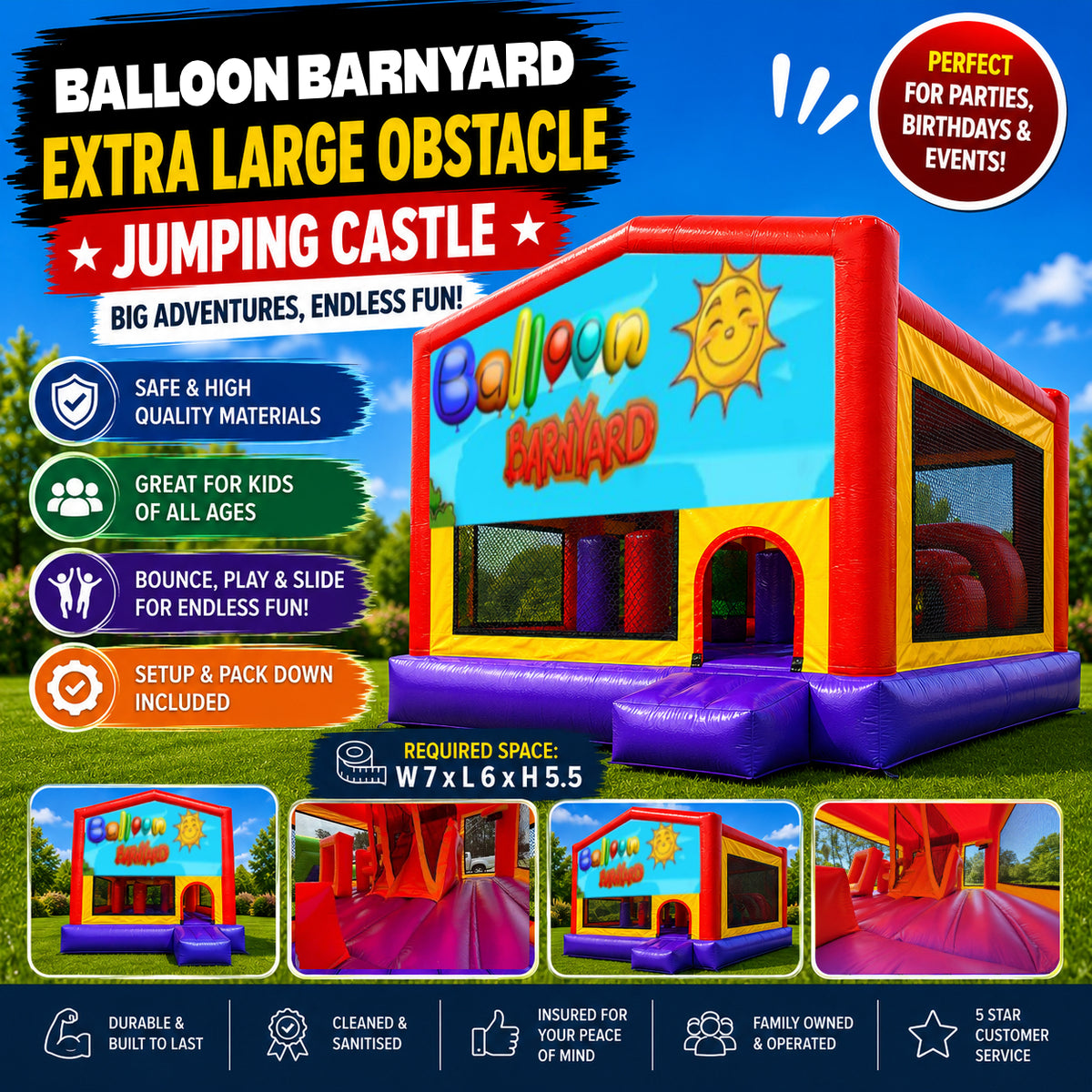 Balloon Barnyard Extra Large Obstacle Combo Jumping Castle