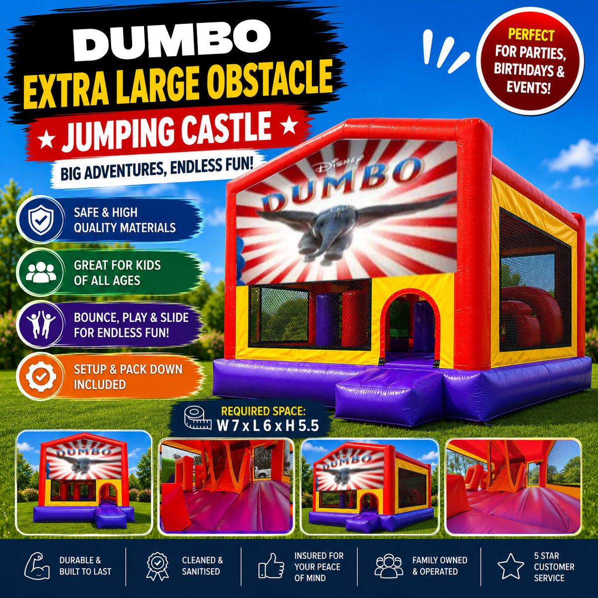 Dumbo Extra Large Obstacle Combo Jumping Castle