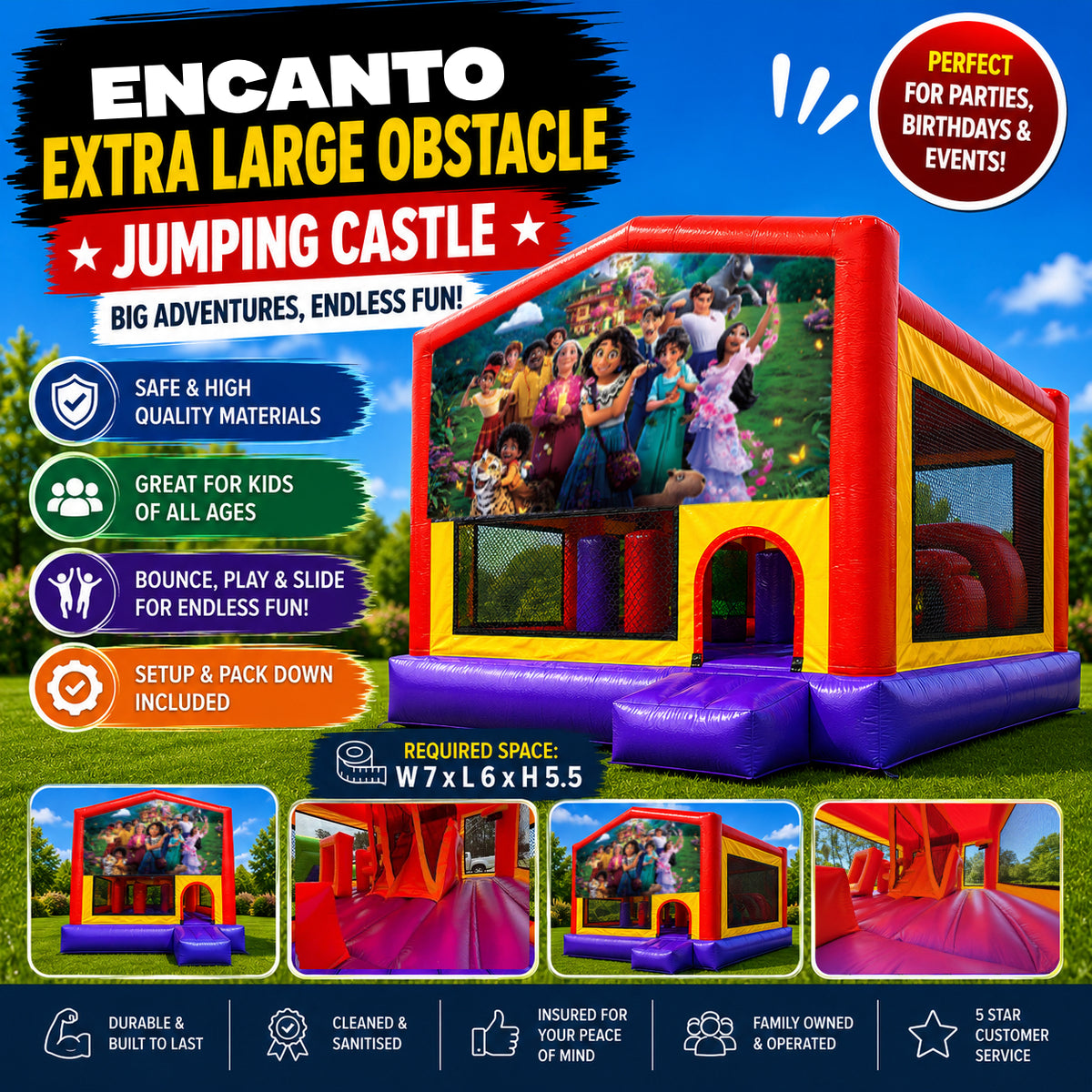 Encanto Extra Large Obstacle Combo Jumping Castle