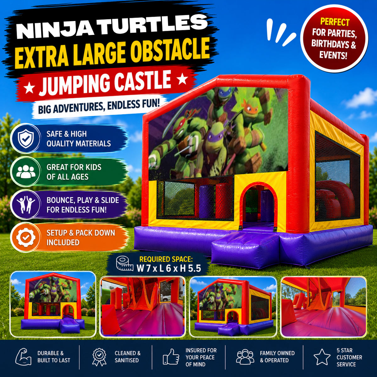 Ninja Turtles #2 Extra Large Obstacle Combo Jumping Castle