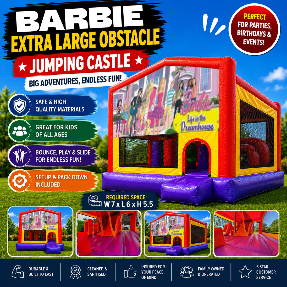 Barbie Extra Large Obstacle Combo Jumping Castle