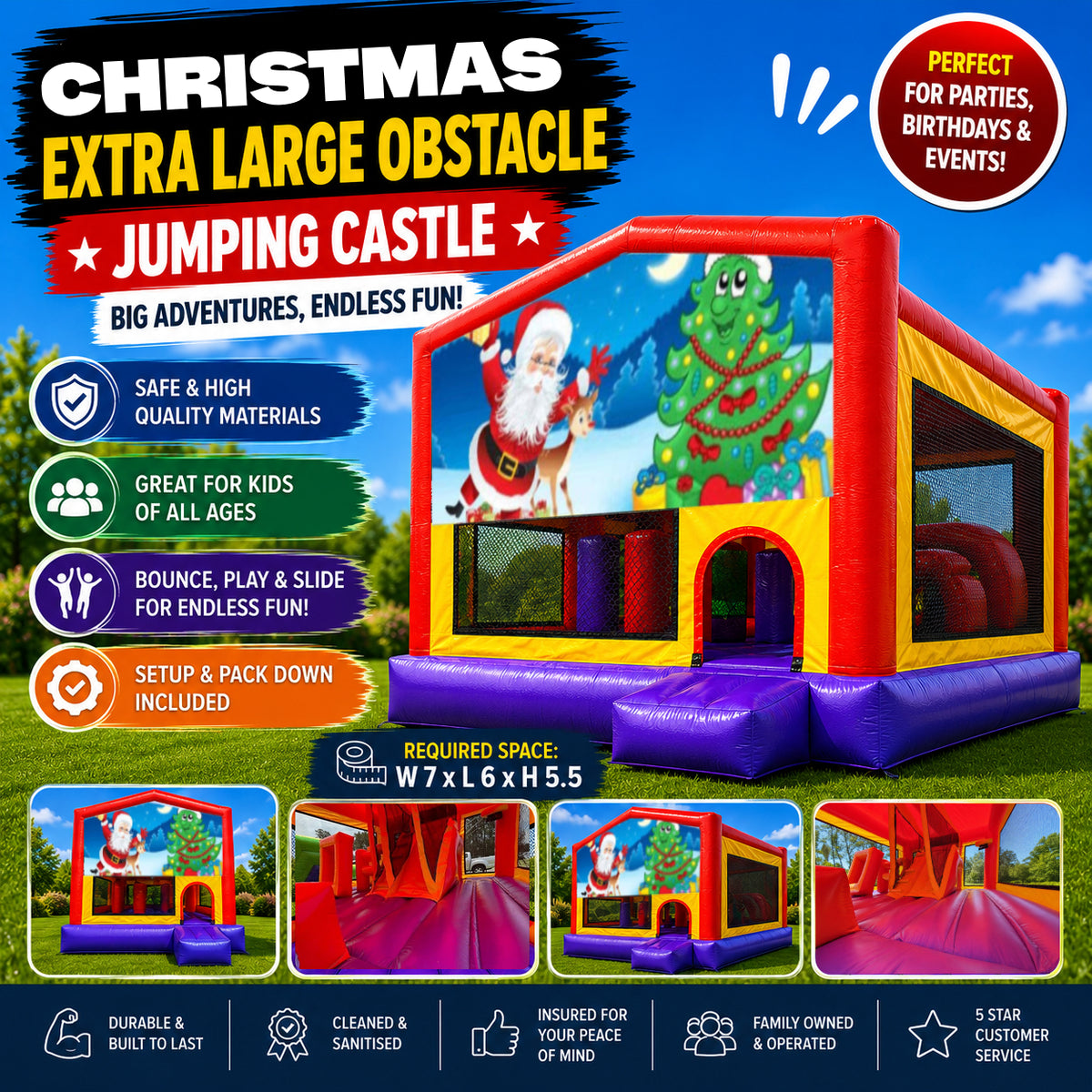 Christmas #2 Extra Large Obstacle Combo Jumping Castle